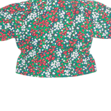 Womens Printed Blouse Green Floral 2XL