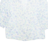 Womens Printed Blouse Blue V-Neck Floral L