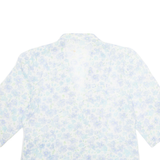 Womens Printed Blouse Blue V-Neck Floral L