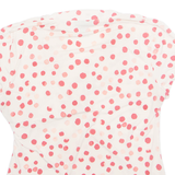 DKNY Womens Printed Top Pink V-Neck Spotted XL