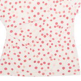 DKNY Womens Printed Top Pink V-Neck Spotted XL