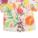 PHASE EIGHT Womens Printed Top Orange Puff Sleeve Floral L