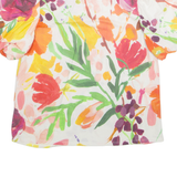 PHASE EIGHT Womens Printed Top Orange Puff Sleeve Floral L