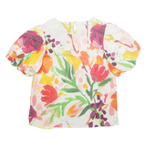 PHASE EIGHT Womens Printed Top Orange Puff Sleeve Floral L