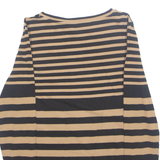 HOBBS Womens Printed Top Brown Long Sleeve Striped M