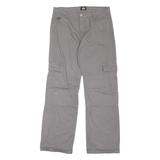 DICKIES Cargo Womens Trousers Grey Relaxed Straight W30 L28