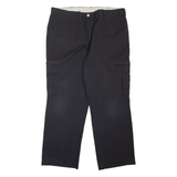 DICKIES Cargo Workwear Mens Trousers Black Regular Straight W40 L32