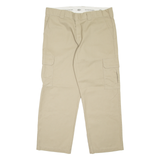 DICKIES Cargo Workwear Mens Trousers Beige Relaxed Straight W38 L30