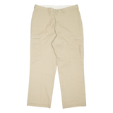 DICKIES Cargo Workwear Mens Trousers Beige Relaxed Straight W38 L32