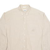 BOSS HUGO BOSS Mens Shirt Beige Pinstripe Long Sleeve L