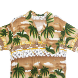 Mens Hawaiian Shirt Brown Floral M