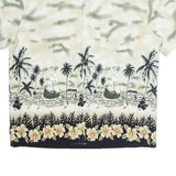 BIAGGINI Mens Hawaiian Shirt Grey Floral 2XL