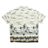 BIAGGINI Mens Hawaiian Shirt Grey Floral 2XL