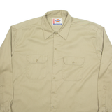 DICKIES Mens Worker Shirt Beige Long Sleeve XL