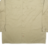 DICKIES Mens Worker Shirt Beige Long Sleeve XL