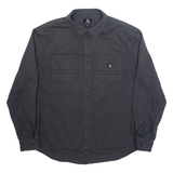 CONVERSE Mens Denim Shirt Grey Long Sleeve M