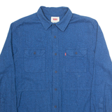 LEVI'S Mens Plain Shirt Blue Long Sleeve S