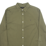 ALL SAINTS Mens Plain Shirt Green Long Sleeve S