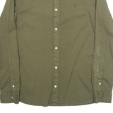 ALL SAINTS Mens Plain Shirt Green Long Sleeve S