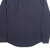 BEN SHERMAN Stars Mens Shirt Blue Crazy Pattern Long Sleeve L