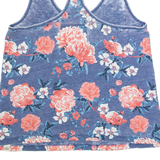 SUPERDRY Floral Womens Vest Blue Sleeveless XS