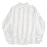 JEAN DE PARIS Mens Shirt White Striped Long Sleeve M