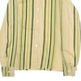YVES DE ROCHE Womens Shirt Brown Striped Long Sleeve XXS