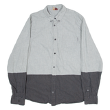 CARHARTT Regular Mens Plain Shirt Grey Long Sleeve L
