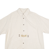 WOODPECKER Mens Plain Shirt Beige 2XL