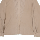VISION Womens Plain Shirt Brown Long Sleeve S