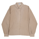 VISION Womens Plain Shirt Brown Long Sleeve S