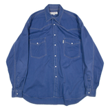 REPAIR Mens Plain Shirt Blue Long Sleeve M