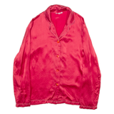 BELDONA Womens Shirt Red Silk Polka Dot Long Sleeve S