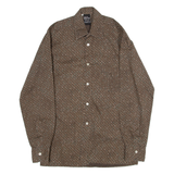 PIEROT Mens Shirt Brown Long Sleeve S