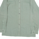 Mens Shirt Green Striped Long Sleeve M
