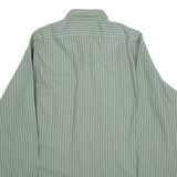 Mens Shirt Green Striped Long Sleeve M