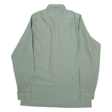 Mens Shirt Green Striped Long Sleeve M