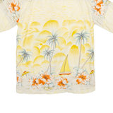 FIZZ Mens Hawaiian Shirt Yellow Floral M