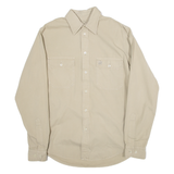MURPHY Mens Plain Shirt Beige Long Sleeve M
