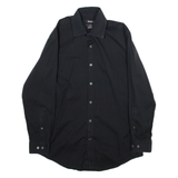 DKNY Slim Fit Mens Plain Shirt Black Long Sleeve M