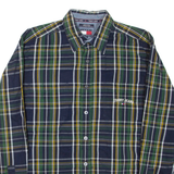 TOMMY JEANS Mens Shirt Blue Check Long Sleeve M