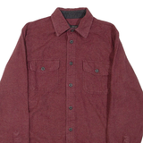 GRIZZLY MOUNTAIN Mens Plain Shirt Maroon Long Sleeve M