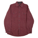 GRIZZLY MOUNTAIN Mens Plain Shirt Maroon Long Sleeve M
