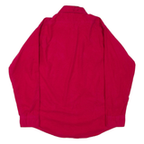 Mens Plain Shirt Red Long Sleeve L