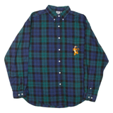 DISNEY Mens Shirt Blue Check Long Sleeve L
