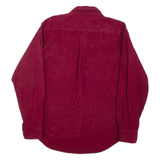 SHAVER LAKE Mens Plain Shirt Maroon Long Sleeve XL