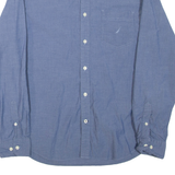 NAUTICA Mens Plain Shirt Blue Long Sleeve M