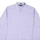 TOMMY HILFIGER Mens Shirt Purple Striped Long Sleeve L