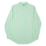 CHAPS Mens Shirt Green Striped Long Sleeve L