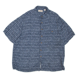 CARIBBEAN Mens Shirt Blue Geometric XL